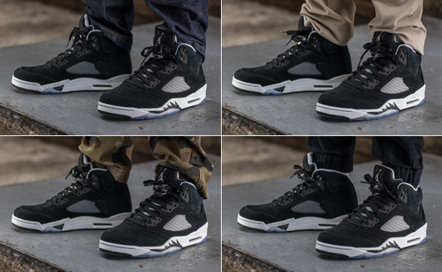 AJ5奥利奥 AJ5奥利奥搭配裤子 Air Jordan 5 "OREO" 上脚搭配实拍欣赏 11.26.13-Air-Jordan-5-Oreos-On-Foot-Lead