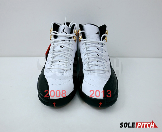 Air,Jordan,Taxi,2013,版和,2008,版 AJ12金扣130690-125 Air Jordan 12 "Taxi" 2013 版和 2008 版对比图片