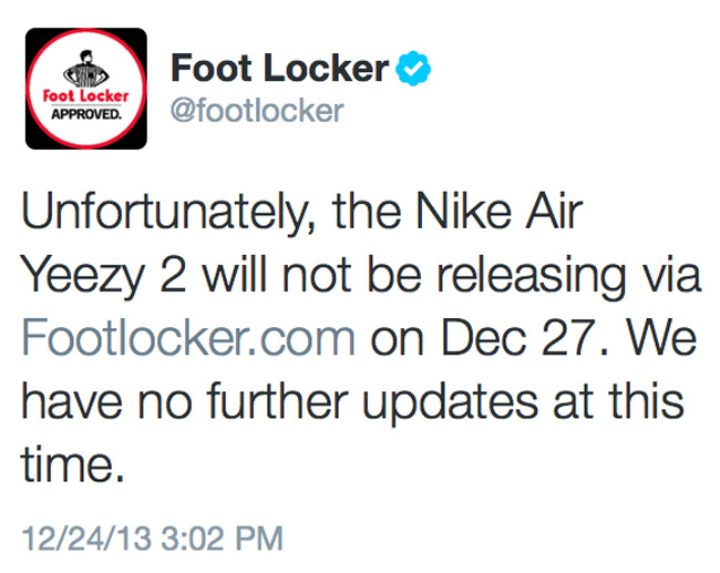 大红椰子2 Foot Locker,大红椰子2发售,Nike 大红椰子2发售信息 有何变故?Foot Locker 取消发售 Yeezy 2 Red October