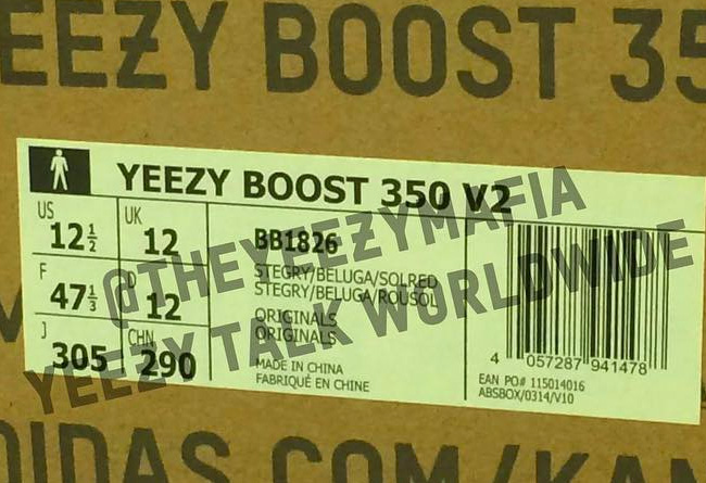 BB1826,Yeezy 350 Boost V2,Yeez BB1826 要跳票??Yeezy 350 Boost V2 包装标签曝光 BB1826,Yeezy 350 Boost V2,Yeez BB1826 要跳票??Yeezy 350 Boost V2 包装标签曝光