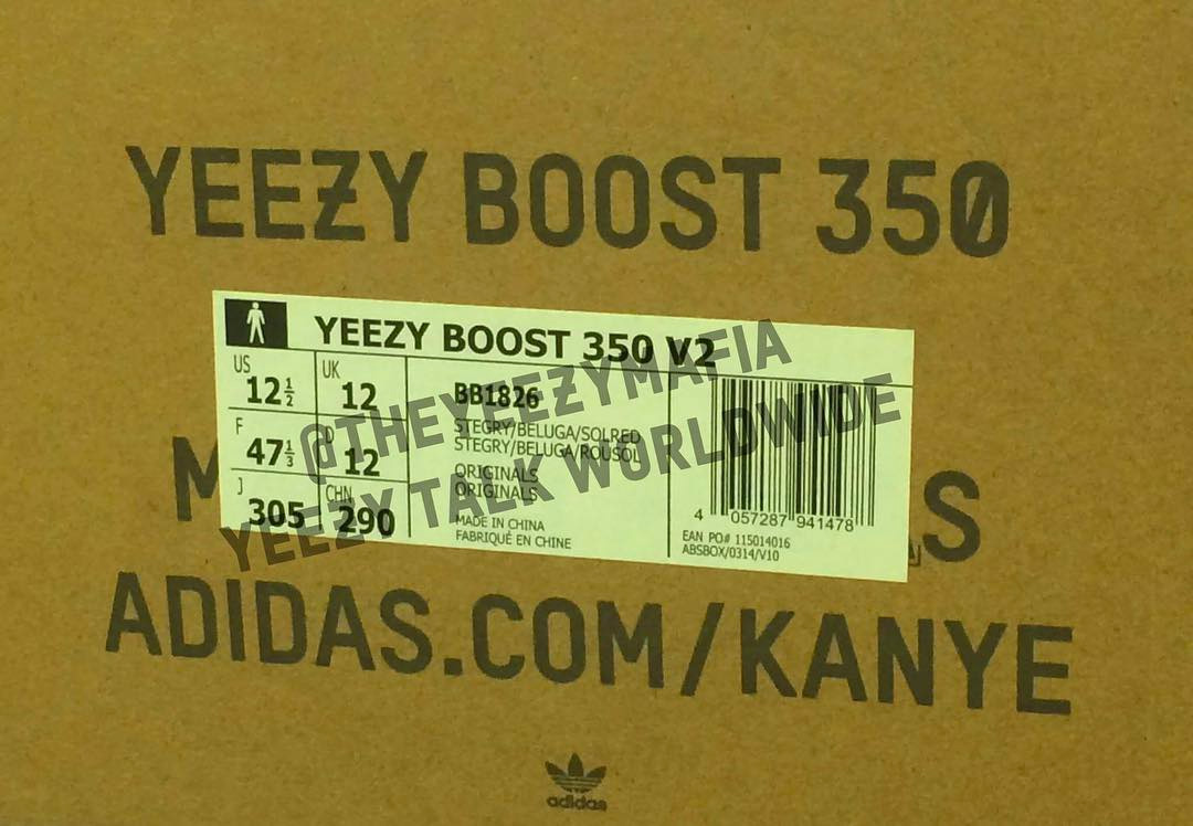 BB1826,Yeezy 350 Boost V2,Yeez BB1826 要跳票??Yeezy 350 Boost V2 包装标签曝光 BB1826,Yeezy 350 Boost V2,Yeez BB1826 要跳票??Yeezy 350 Boost V2 包装标签曝光