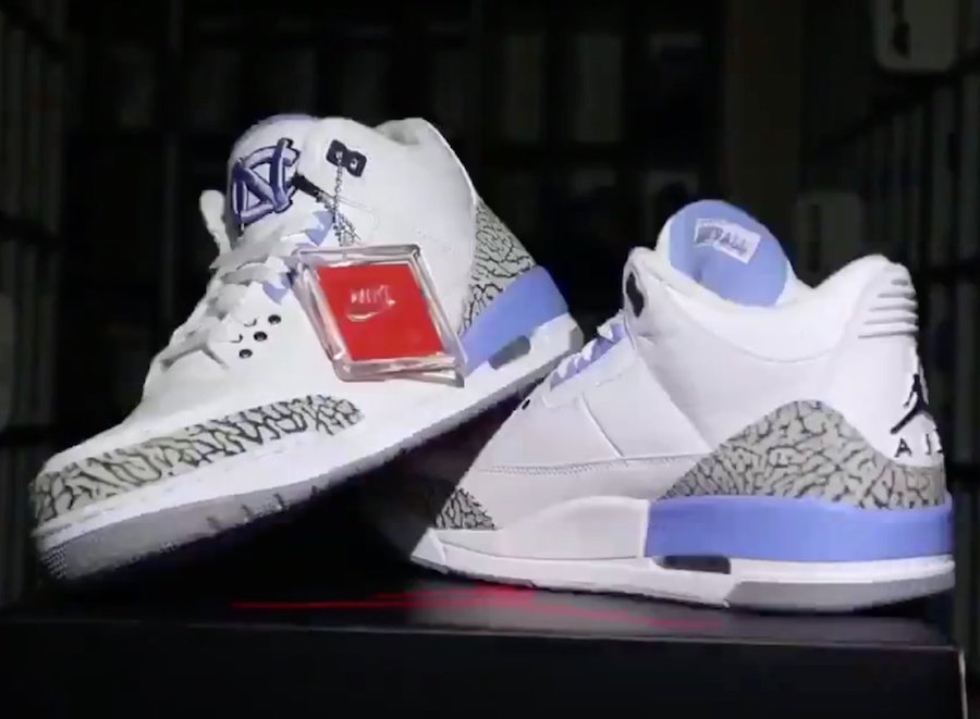 AJ3,Air Jordan 3,UNC 超美北卡配色!稀有 Air Jordan 3 PE 实物欣赏 AJ3,Air Jordan 3,UNC 超美北卡配色!稀有 Air Jordan 3 PE 实物欣赏