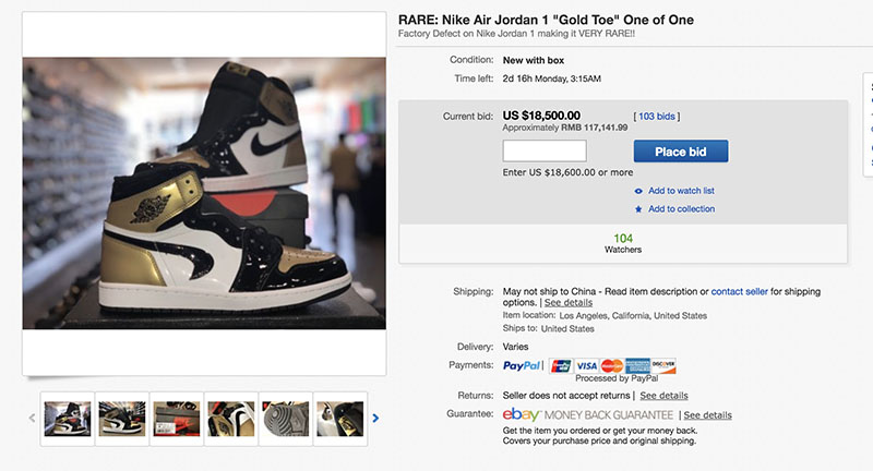 Air Jordan 1,AJ1,861428-007 全球仅一双的错版 AJ1,目前已拍到了 10 万多块钱! Air Jordan 1,AJ1,861428-007 全球仅一双的错版 AJ1,目前已拍到了 10 万多块钱!
