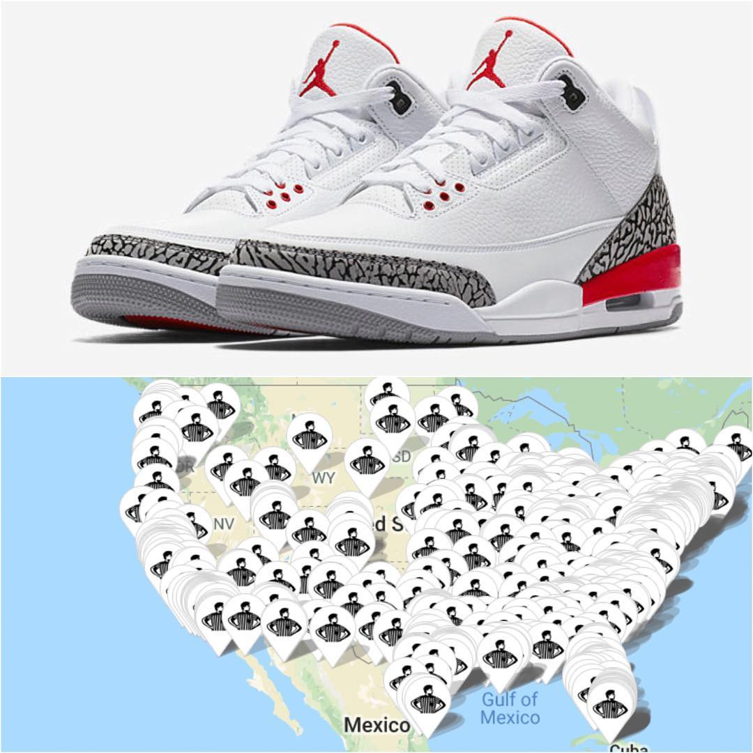 136064-116,AJ3,Air Jordan 3 136064-116 AJ3 白红 Air Jordan 3 “Katrina” 货量大小如何?看这图你就知道了 136064-116,AJ3,Air Jordan 3 136064-116 AJ3 白红 Air Jordan 3 “Katrina” 货量大小如何?看这图你就知道了