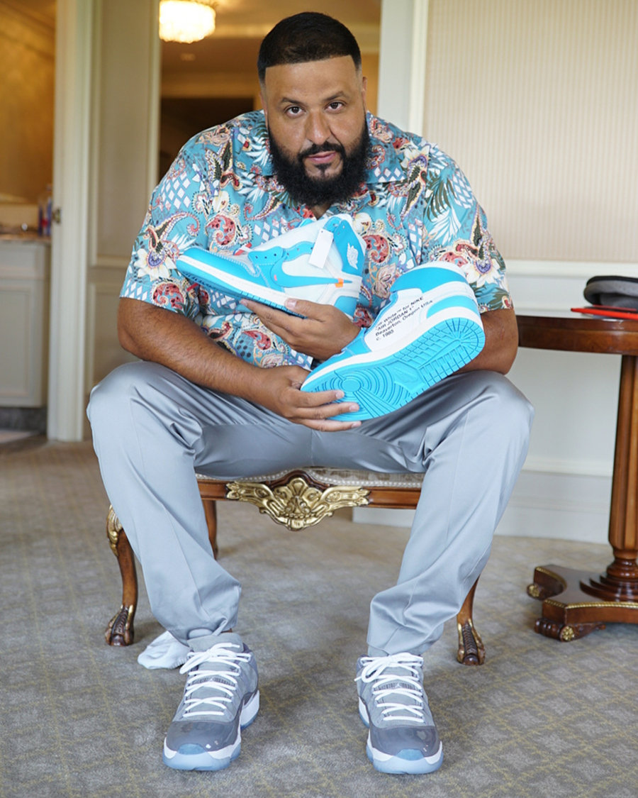 OFF-WHITE,AJ1,Air Jordan 1,AQ0 DJ Khaled 再晒鞋!这回是 OFF-WHITE x AJ1 的北卡配色 OFF-WHITE,AJ1,Air Jordan 1,AQ0 DJ Khaled 再晒鞋!这回是 OFF-WHITE x AJ1 的北卡配色