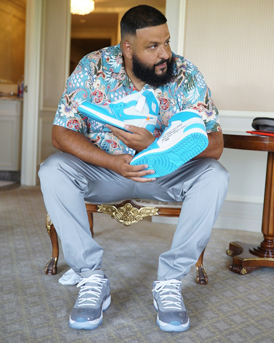 OFF-WHITE,AJ1,Air Jordan 1,AQ0 DJ Khaled 再晒鞋!这回是 OFF-WHITE x AJ1 的北卡配色 OFF-WHITE,AJ1,Air Jordan 1,AQ0 DJ Khaled 再晒鞋!这回是 OFF-WHITE x AJ1 的北卡配色