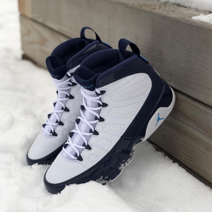 Air Jordan 9,UNC,302370-145 亮眼漆皮 + UNC 元素!Air Jordan 9 “UNC”最新实物曝光 Air Jordan 9,UNC,302370-145 亮眼漆皮 + UNC 元素!Air Jordan 9 “UNC”最新实物曝光