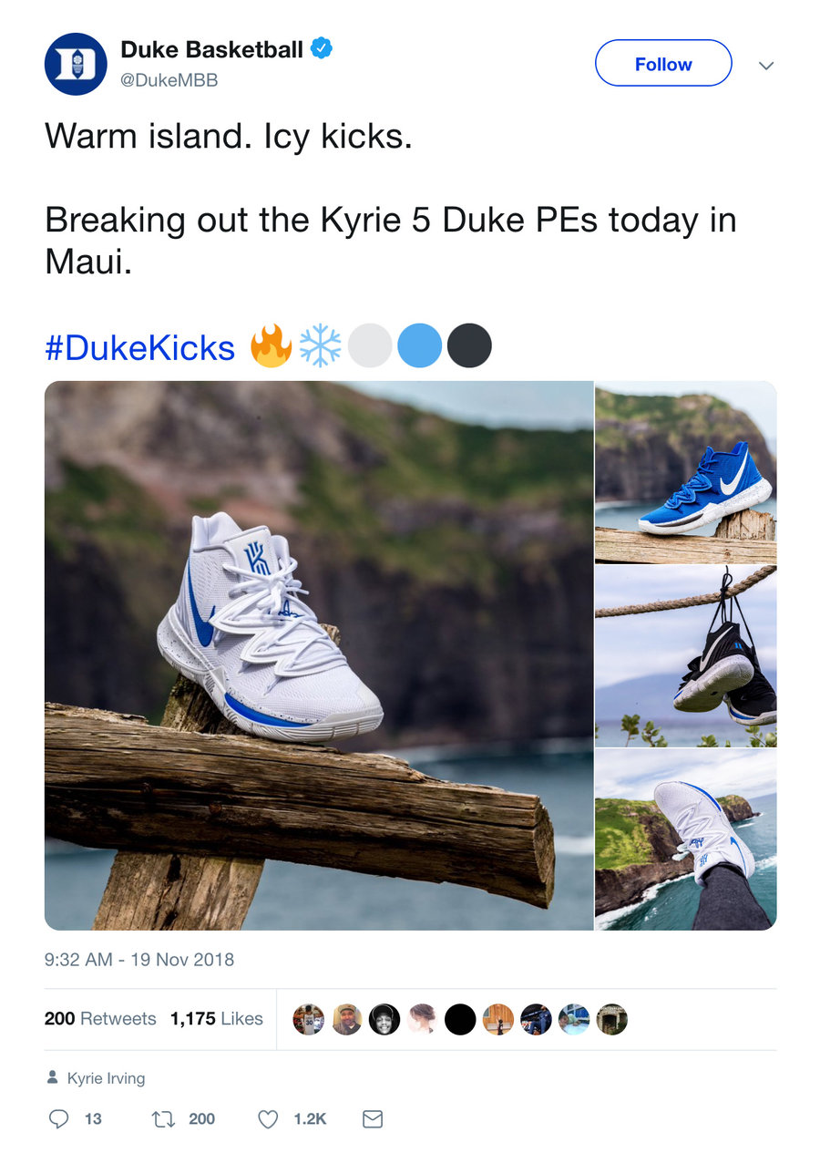 Duke,Kyrie 5,Nike 杜克蓝魔「地狱之火」Kyrie 5 PE 来了!想买?没戏… Duke,Kyrie 5,Nike 杜克蓝魔「地狱之火」Kyrie 5 PE 来了!想买?没戏…