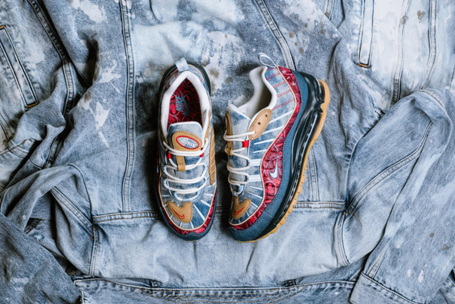 Nike,Air Max 98,BV6045-400,发售 扎染牛仔 + 腰果花!材质超丰富的 Air Max 98 周六发售 Nike,Air Max 98,BV6045-400,发售 扎染牛仔 + 腰果花!材质超丰富的 Air Max 98 周六发售