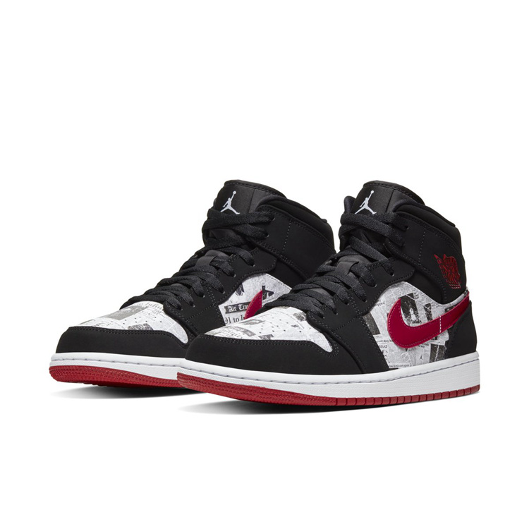 Air Jordan,AJ1 Mid,852542-061 报纸图案 + 黑红配色! Air Jordan 1 Mid 新品曝光! Air Jordan,AJ1 Mid,852542-061 报纸图案 + 黑红配色! Air Jordan 1 Mid 新品曝光!