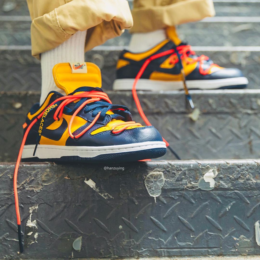 OFF-WHITE,Dunk Low,Nike,上脚,发售 下月即将发售!黄蓝 OFF-WHITE x Dunk Low 上脚图释出 OFF-WHITE,Dunk Low,Nike,上脚,发售 下月即将发售!黄蓝 OFF-WHITE x Dunk Low 上脚图释出