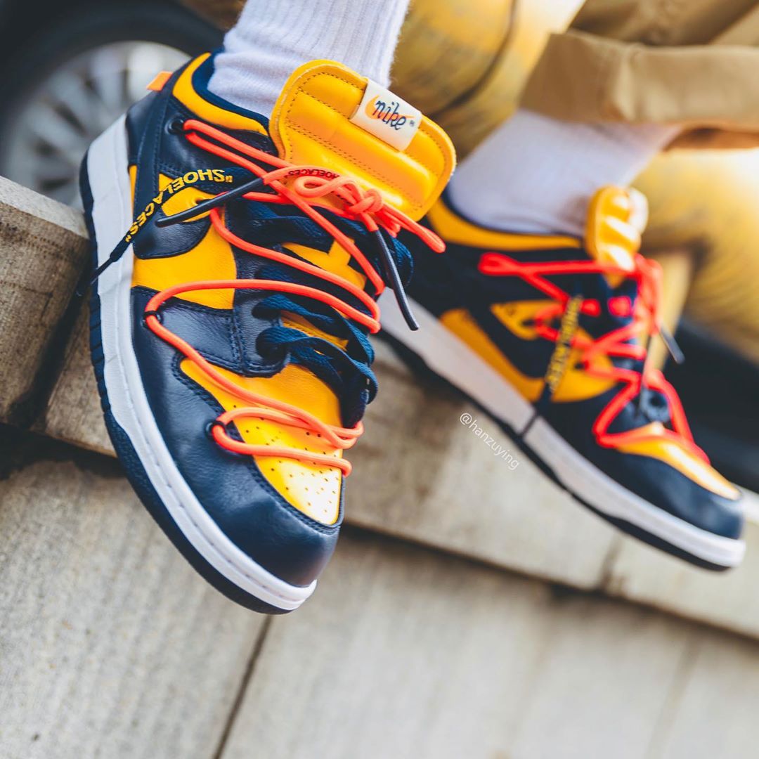 OFF-WHITE,Dunk Low,Nike,上脚,发售 下月即将发售!黄蓝 OFF-WHITE x Dunk Low 上脚图释出 OFF-WHITE,Dunk Low,Nike,上脚,发售 下月即将发售!黄蓝 OFF-WHITE x Dunk Low 上脚图释出