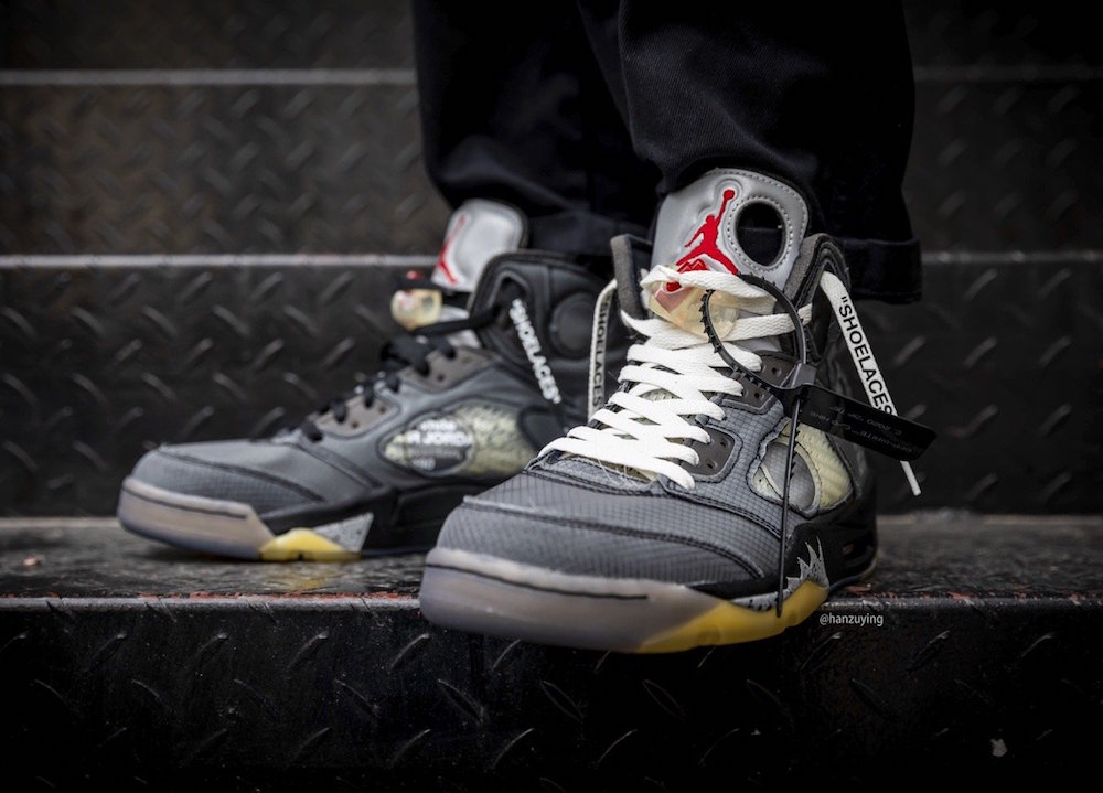 OFF-WHITE,AJ5,Air Jordan 5,CT8 OFF-WHITE x AJ5 三色鞋带上脚照曝光!外观越看越顺眼! OFF-WHITE,AJ5,Air Jordan 5,CT8 OFF-WHITE x AJ5 三色鞋带上脚照曝光!外观越看越顺眼!