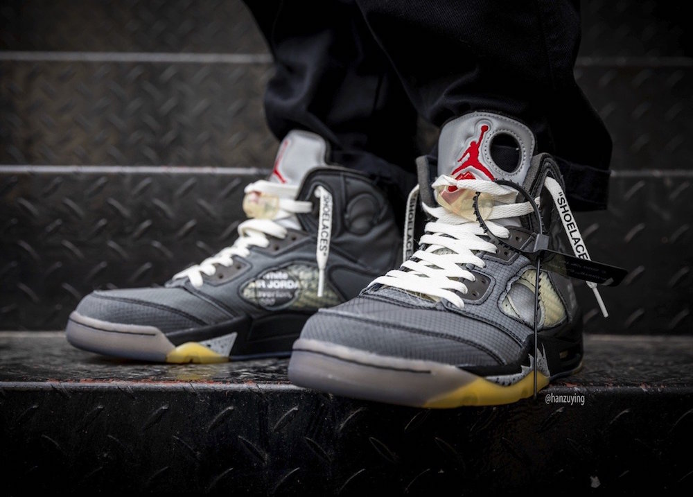 OFF-WHITE,AJ5,Air Jordan 5,CT8 OFF-WHITE x AJ5 三色鞋带上脚照曝光!外观越看越顺眼! OFF-WHITE,AJ5,Air Jordan 5,CT8 OFF-WHITE x AJ5 三色鞋带上脚照曝光!外观越看越顺眼!