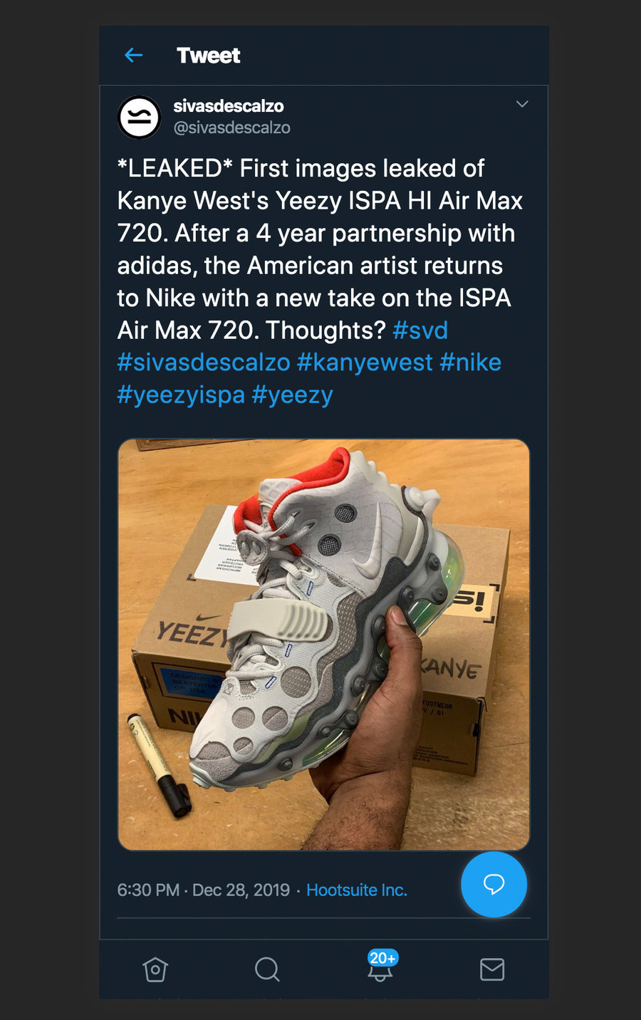 Yeezy,ISPA HI Air Max 720 网传侃爷回归 Nike!?Yeezy 大气垫新鞋首次曝光! Yeezy,ISPA HI Air Max 720 网传侃爷回归 Nike!?Yeezy 大气垫新鞋首次曝光!