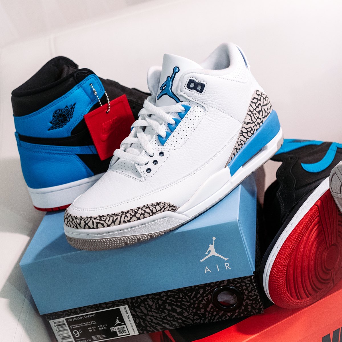 AJ3,Air Jordan 3,CT8532-104,发售 曾经的天价 PE 配色,还是全新鞋盒!北卡 AJ3 最新实物谍照释出! AJ3,Air Jordan 3,CT8532-104,发售 曾经的天价 PE 配色,还是全新鞋盒!北卡 AJ3 最新实物谍照释出!