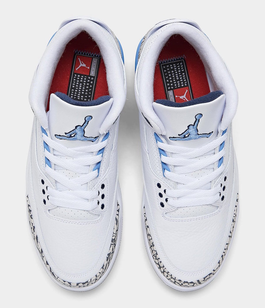 AJ3,Air Jordan 3,CT8532-104,发售 北卡 Air Jordan 3 最新实物细节图释出!下月初发售! AJ3,Air Jordan 3,CT8532-104,发售 北卡 Air Jordan 3 最新实物细节图释出!下月初发售!
