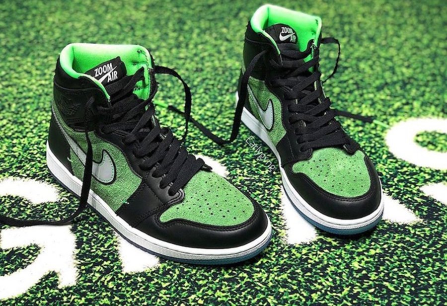 AJ,AJ1,Zoom,Air Jordan 1 High 「黑绿配色」AJ1 Zoom 最新实物曝光!太像 13 年前的 Dunk SB! AJ,AJ1,Zoom,Air Jordan 1 High 「黑绿配色」AJ1 Zoom 最新实物曝光!太像 13 年前的 Dunk SB!