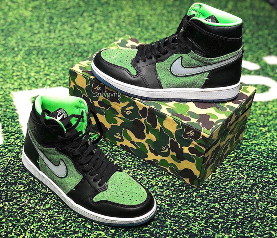 AJ,AJ1,Zoom,Air Jordan 1 High 「黑绿配色」AJ1 Zoom 最新实物曝光!太像 13 年前的 Dunk SB! AJ,AJ1,Zoom,Air Jordan 1 High 「黑绿配色」AJ1 Zoom 最新实物曝光!太像 13 年前的 Dunk SB!