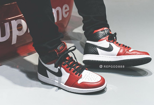 AJ1,Air Jordan 1,CD0461-601,发售 丝绸蛇纹 AJ1 竟然没有丝绸?上脚首次曝光,八月发售! AJ1,Air Jordan 1,CD0461-601,发售 丝绸蛇纹 AJ1 竟然没有丝绸?上脚首次曝光,八月发售!