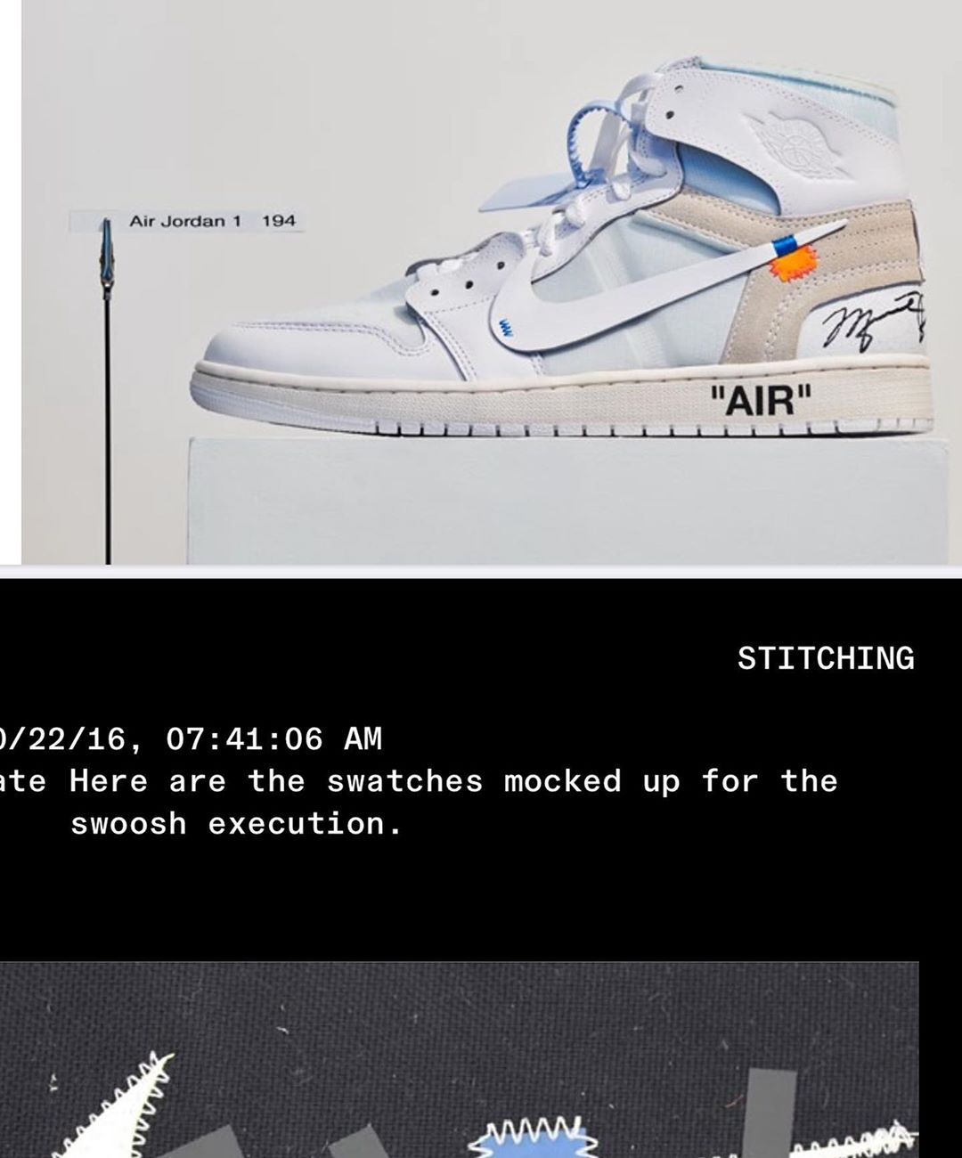 OFF-WHITE,AJ1,Air Jordan 1, Virgil 晒 OW x AJ1 未市售样品!居然带有 MJ 亲签! OFF-WHITE,AJ1,Air Jordan 1, Virgil 晒 OW x AJ1 未市售样品!居然带有 MJ 亲签!