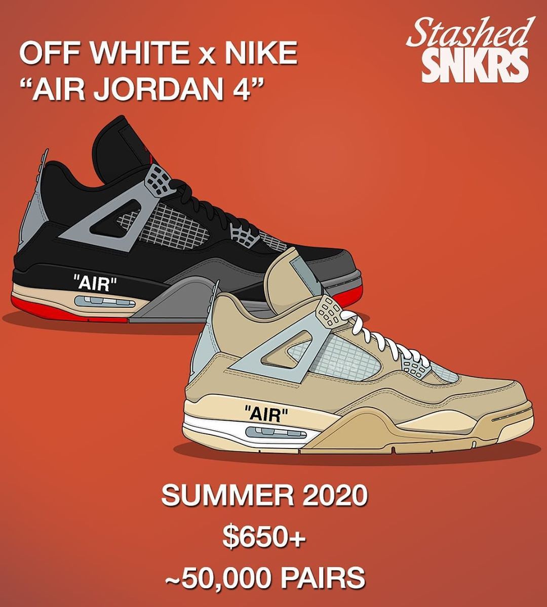 OFF-WHITE,Air JOrdan 4,AJ4,发售 OW x AJ4 货量首次曝光!全球限量 50000 双,不好抢! OFF-WHITE,Air JOrdan 4,AJ4,发售 OW x AJ4 货量首次曝光!全球限量 50000 双,不好抢!
