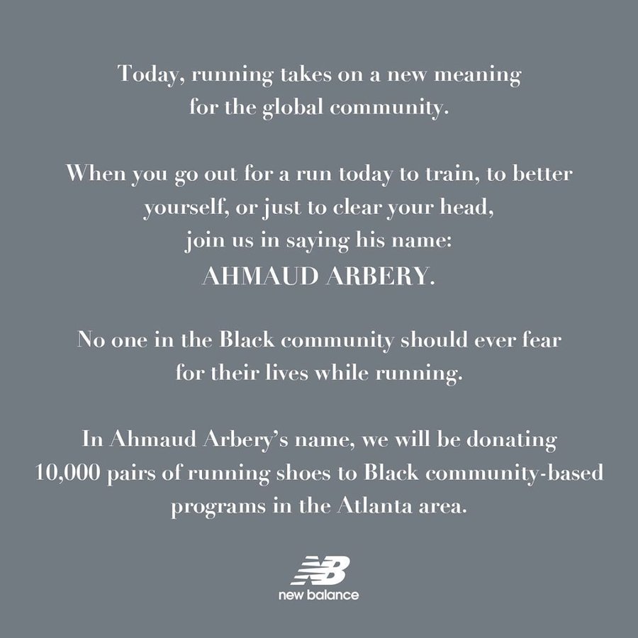 New Balance 用实际行动为黑人发声!New Balance 捐出 10000 双跑鞋 New Balance 用实际行动为黑人发声!New Balance 捐出 10000 双跑鞋
