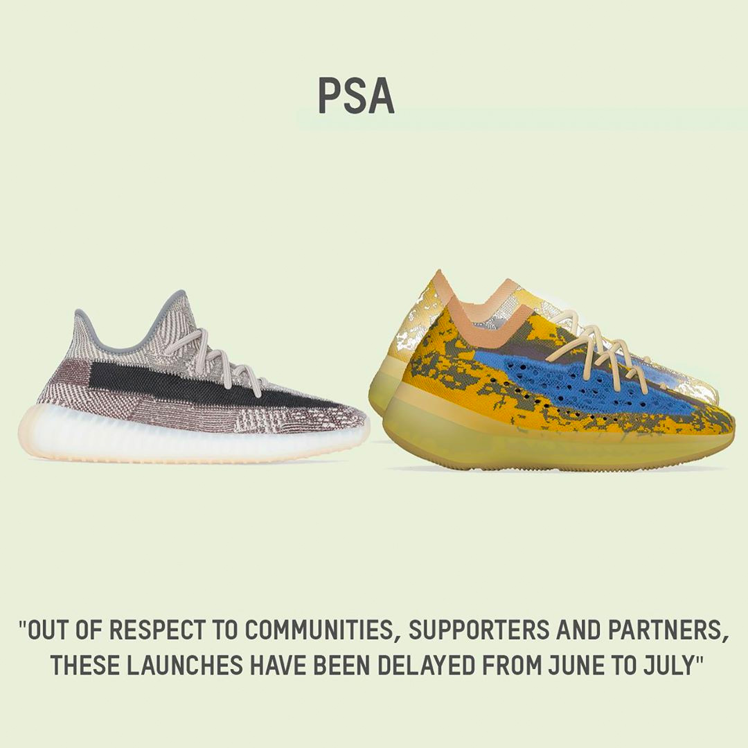 Yeezy 「全民斑马」要晚到了!本月的 Yeezy 发售大概率延期! Yeezy 「全民斑马」要晚到了!本月的 Yeezy 发售大概率延期!