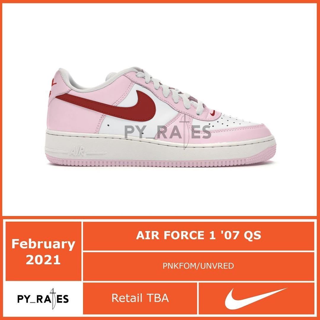 Nike,AF1,Air Force 1 明年的情人节限定球鞋首次曝光!这双 AF1 看着好眼熟! Nike,AF1,Air Force 1 明年的情人节限定球鞋首次曝光!这双 AF1 看着好眼熟!