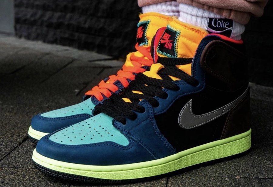 Air Jordan 1,Bio Hack,555088-2 热度超高的彩拼 AJ1 上脚美图来了!9 月发售! Air Jordan 1,Bio Hack,555088-2 热度超高的彩拼 AJ1 上脚美图来了!9 月发售!