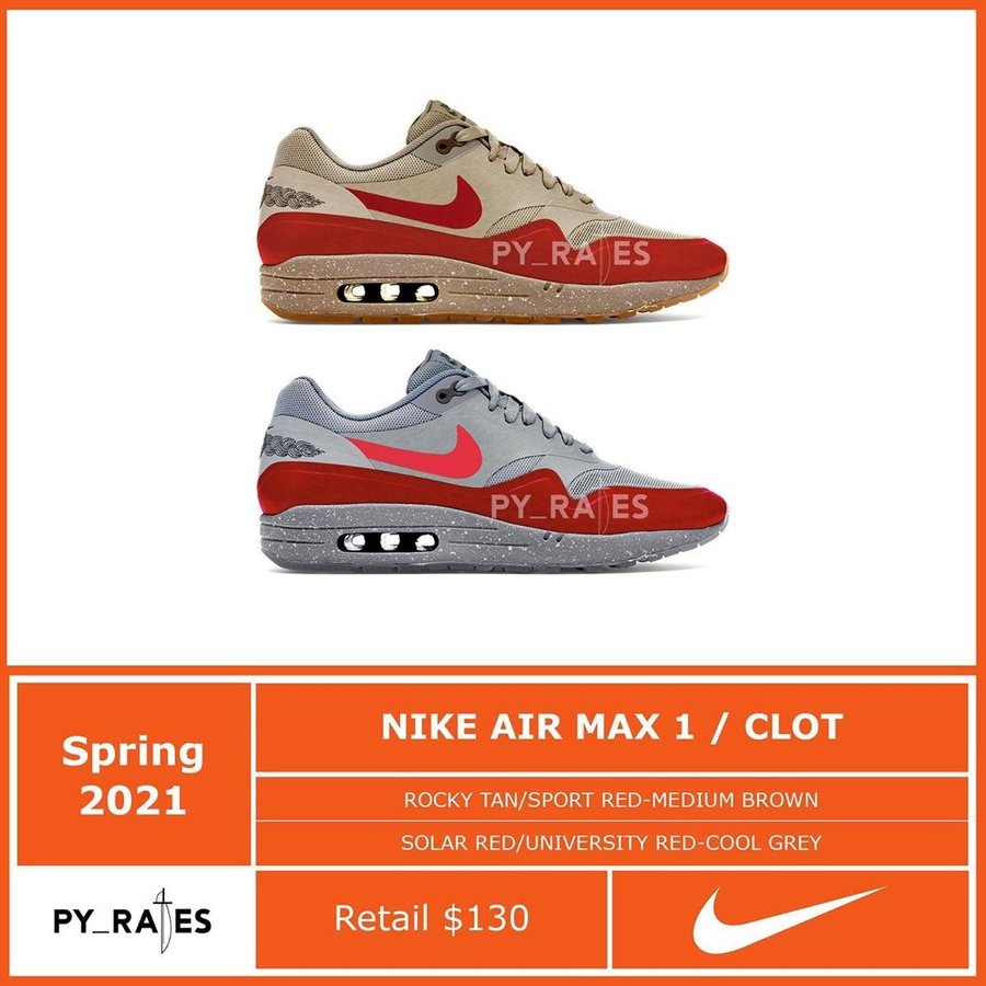 CLOT,Nike,Air Max 1 丝绸之后的新套路!明年冠希「死亡之吻」可能共有三双! CLOT,Nike,Air Max 1 丝绸之后的新套路!明年冠希「死亡之吻」可能共有三双!