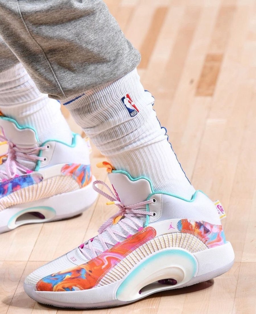 AJ,AJ35,Air Jordan 35 PE 彩色大理石花纹点缀!Air Jordan 35 东契奇 PE 配色曝光! AJ,AJ35,Air Jordan 35 PE 彩色大理石花纹点缀!Air Jordan 35 东契奇 PE 配色曝光!