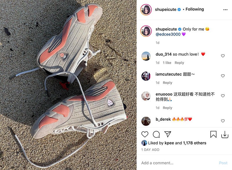 CLOT,AJ,AJ14,Air Jordan 14 Low 冠希晒老婆「专属限定」!全球仅一双的 CLOT x AJ14 实物曝光! CLOT,AJ,AJ14,Air Jordan 14 Low 冠希晒老婆「专属限定」!全球仅一双的 CLOT x AJ14 实物曝光!