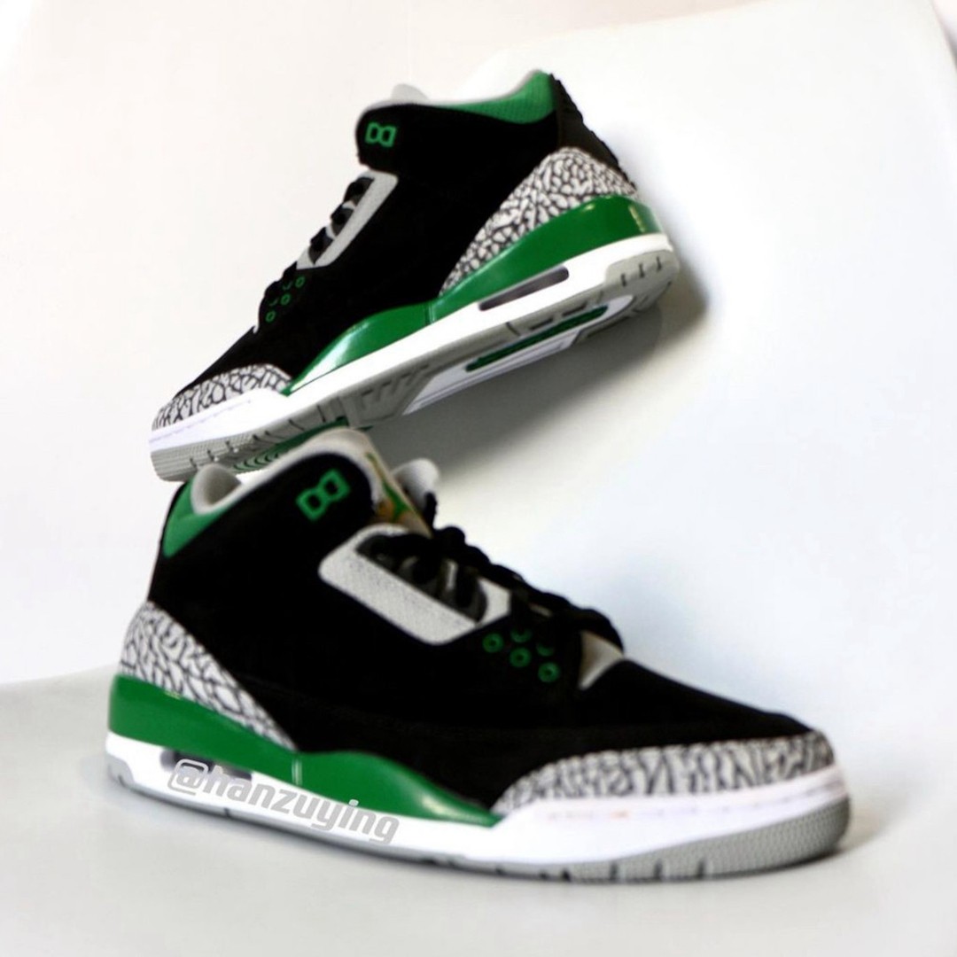 AJ3,Air Jordan 3,Pine Green,CT 全新配色 AJ3 实物首次曝光!网友:有「俄勒冈」内味了! AJ3,Air Jordan 3,Pine Green,CT 全新配色 AJ3 实物首次曝光!网友:有「俄勒冈」内味了!