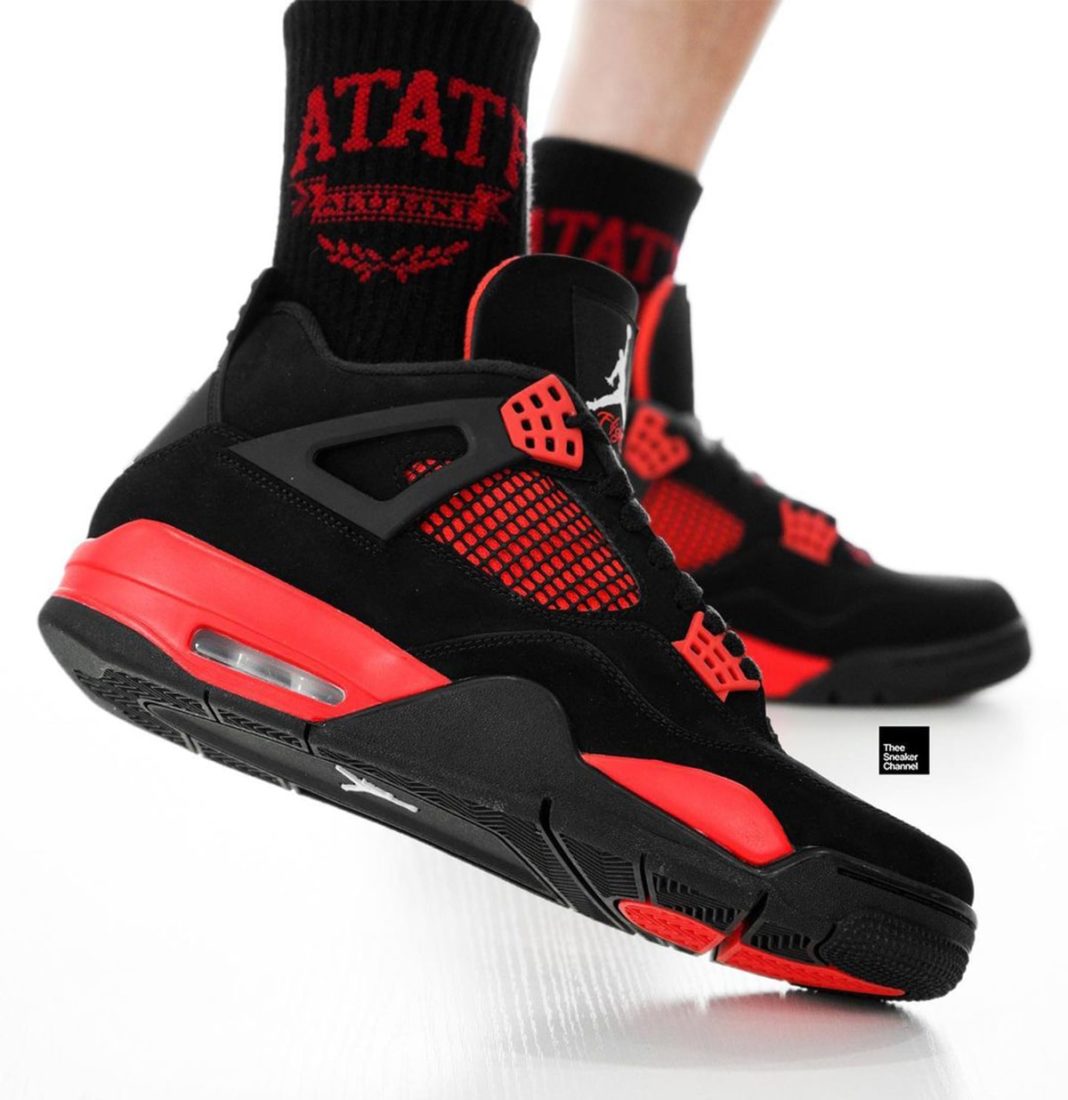 AJ,Air Jordan 4,Red Thunder,CT 红雷神配色!全新 Air Jordan 4 上脚图曝光! AJ,Air Jordan 4,Red Thunder,CT 红雷神配色!全新 Air Jordan 4 上脚图曝光!