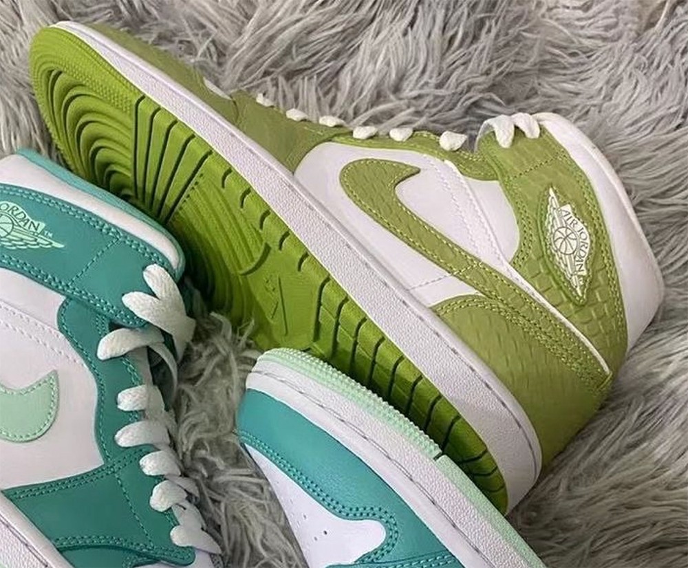 Nike,Air Jordan 1 Mid 鳄鱼皮纹理足够狂野!全新 AJ1 Mid 实物图曝光! Nike,Air Jordan 1 Mid 鳄鱼皮纹理足够狂野!全新 AJ1 Mid 实物图曝光!