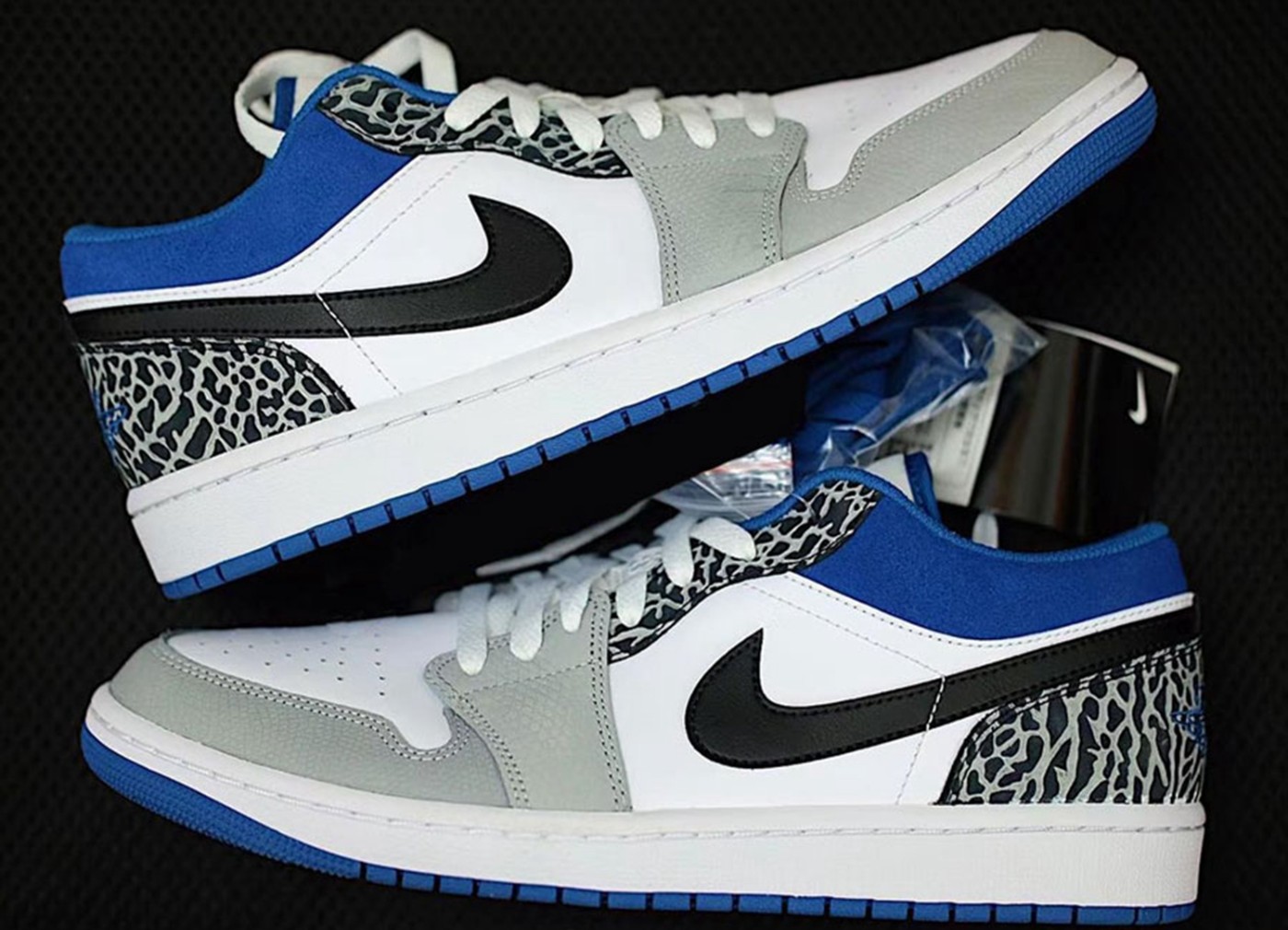 Nike,Air Jordan 1 Low,True Blu 经典配色还有爆裂纹加持!全新 AJ1 Low 实物图曝光! Nike,Air Jordan 1 Low,True Blu 经典配色还有爆裂纹加持!全新 AJ1 Low 实物图曝光!