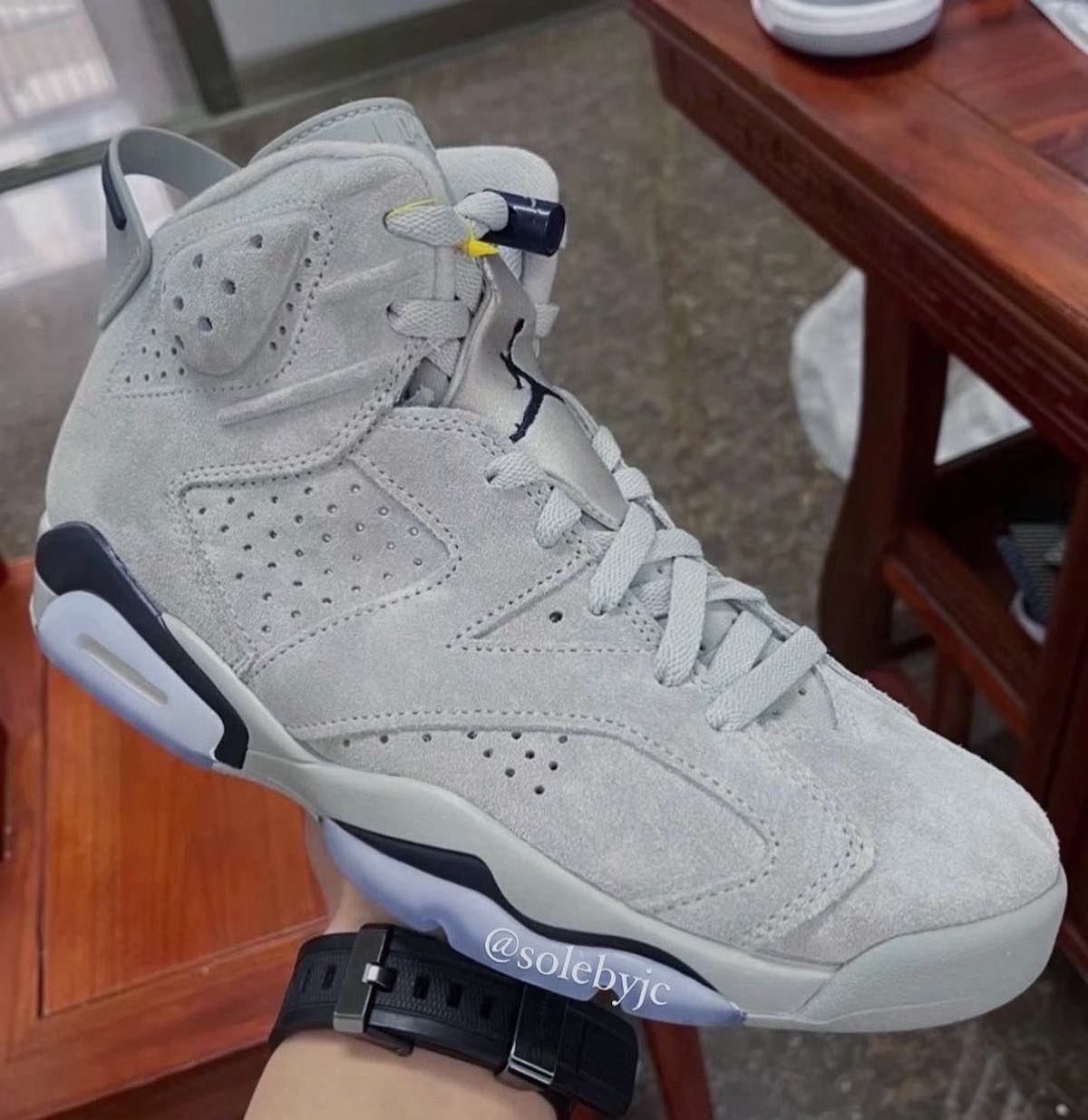 Air Jordan 6,AJ,AJ6,Georgetown 清晰实物首次曝光!灰麂皮 AJ6 发售日期有了! Air Jordan 6,AJ,AJ6,Georgetown 清晰实物首次曝光!灰麂皮 AJ6 发售日期有了!