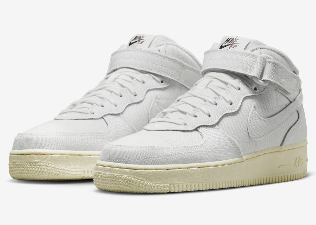 Nike,Air Force 1 Mid,White Can 重现老鞋质感!「做旧帆布」AF1 官图曝光! Nike,Air Force 1 Mid,White Can 重现老鞋质感!「做旧帆布」AF1 官图曝光!
