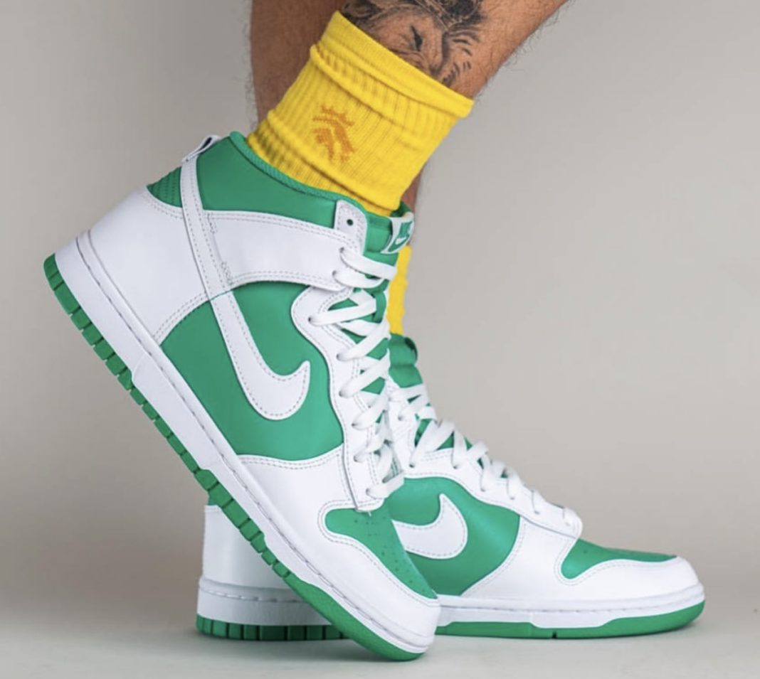 Nike,Dunk High,Pine Green 配色清新脱俗!反转「白绿」Dunk 上脚图曝光! Nike,Dunk High,Pine Green 配色清新脱俗!反转「白绿」Dunk 上脚图曝光!