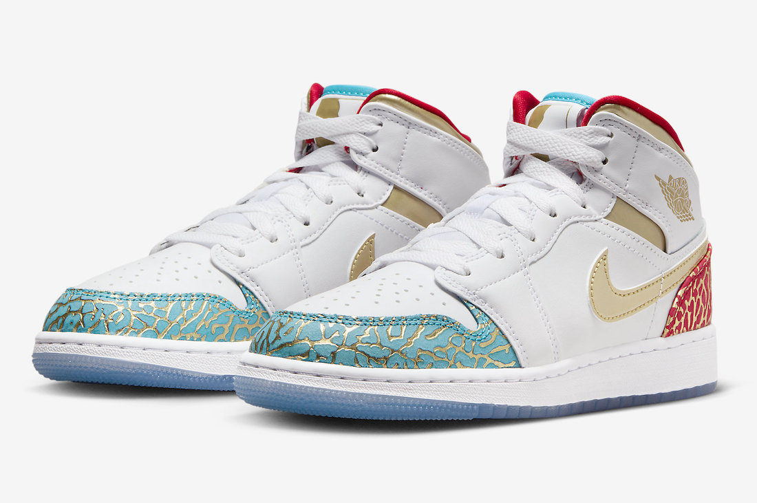 Jordan Brand,Air Jordan 1 Mid 尊贵金色爆裂纹加持!全新「警灯」AJ1 马上来袭! Jordan Brand,Air Jordan 1 Mid 尊贵金色爆裂纹加持!全新「警灯」AJ1 马上来袭!