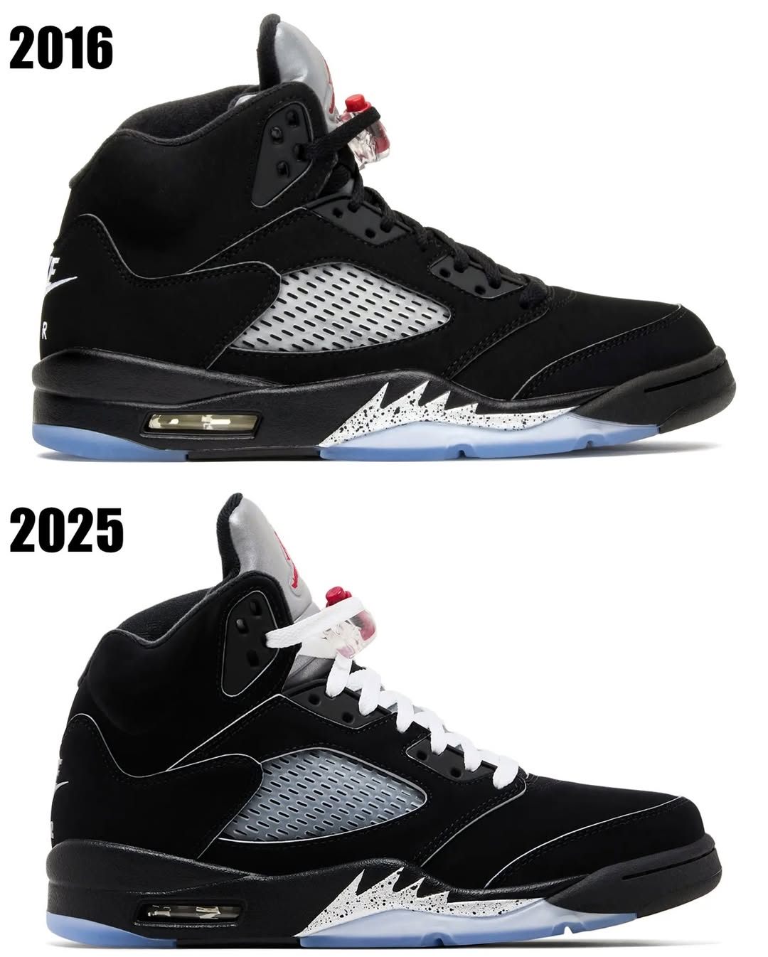AJ,AJ5,Air Jordan 5,Black Meta 新旧「黑银 AJ5」对比!这些区别发现了吗? AJ,AJ5,Air Jordan 5,Black Meta 新旧「黑银 AJ5」对比!这些区别发现了吗?