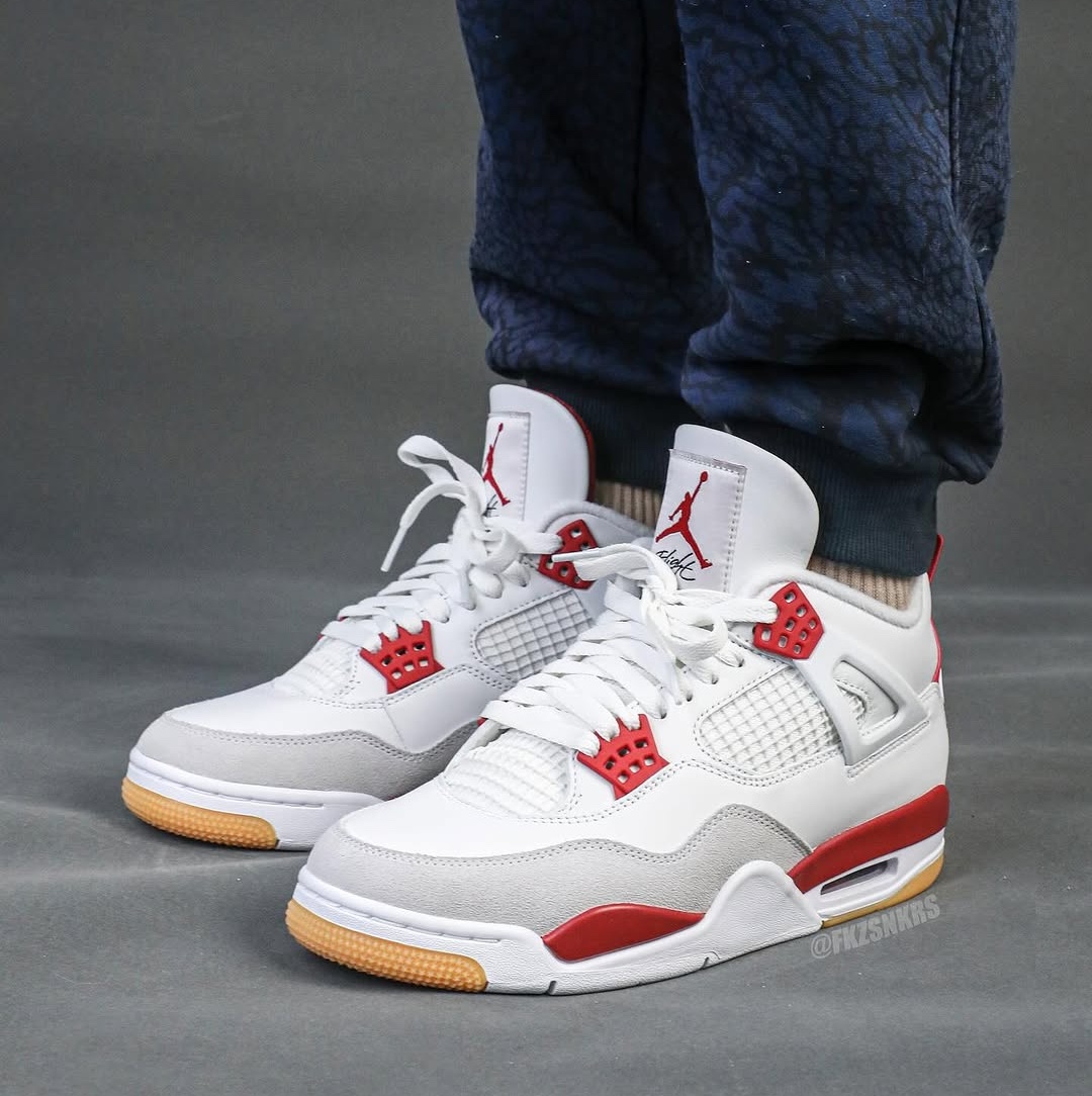 Nike SB,Air Jordan 4,AJ4 白红配色 Nike SB x AJ4 上脚真的帅!只可惜… Nike SB,Air Jordan 4,AJ4 白红配色 Nike SB x AJ4 上脚真的帅!只可惜…