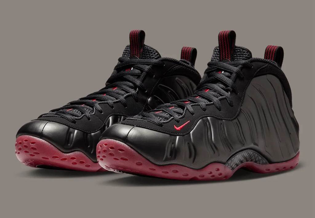 Nike,Air Foamposite One,Cough 日期终于有了!「黑红喷」官图曝光! Nike,Air Foamposite One,Cough 日期终于有了!「黑红喷」官图曝光!