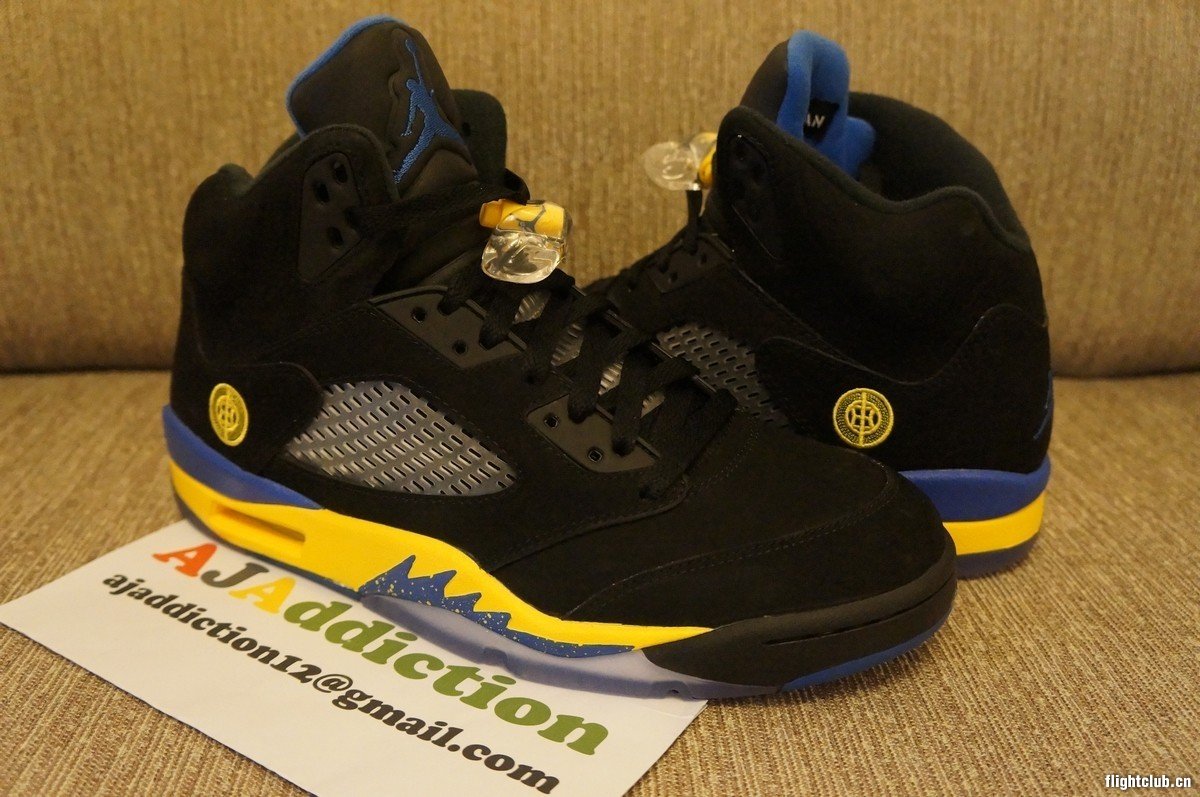 air jordan 5,aj5 AJ5 黑蓝尼 AIR JORDAN 5 ＂Shanghai＂ 实物曝光