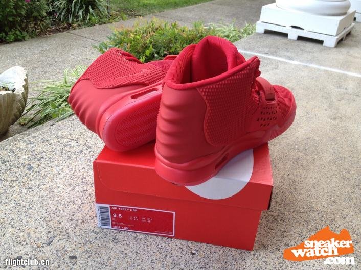 nike air yeezy 2,red 椰子2全红508214-660 Nike Air Yeezy 2 ＂Red October＂ 实物清晰实拍