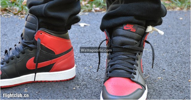 air jordan 1,aj1 AJ1黑红 AIR JORDAN 1 OG ＂Bred＂ 上脚实拍