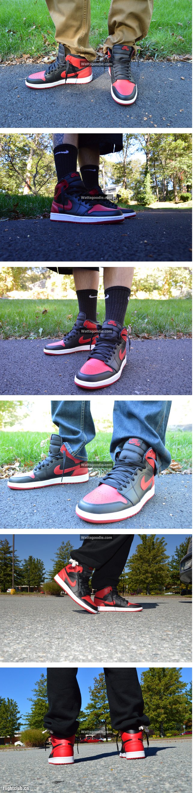 air jordan 1,aj1 AJ1黑红 AIR JORDAN 1 OG ＂Bred＂ 上脚实拍