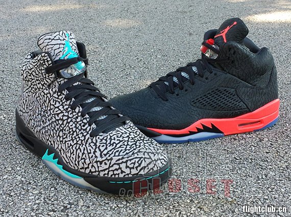 air jordan 5,aj5  两款 Air Jordan 5 3Lab5 对比照片