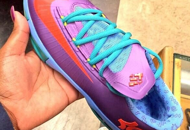 杜兰特 女款KD6 Nike KD6 GS "Rugrats" 紫橙新配色实物曝光